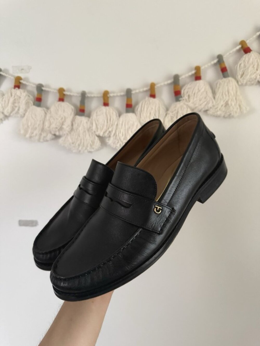Cole Haan Lux Pinch Leather Penny Loafer Slip On Black Comfort Granny Preppy 9 - Picture 2 of 10